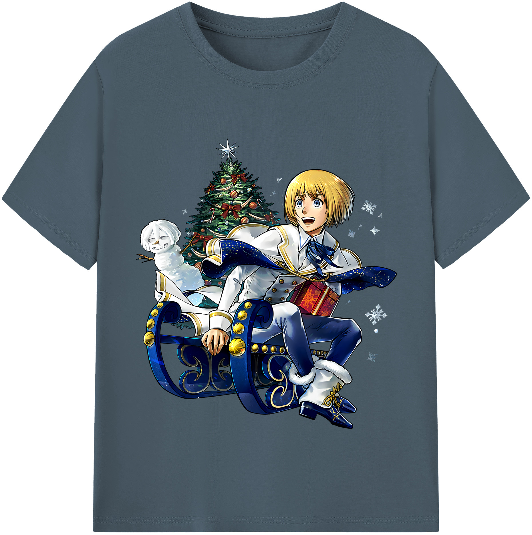 （画像用） 進撃の巨人 アルミン·アルレルト Attack on Titan Armin Arlert 綿100％半袖Tシャツ（フロントプリント）